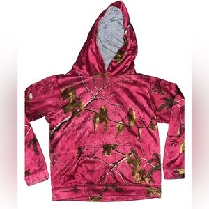 ❤️2/$15 Realtree Girls Sweatshirt Pullover Hoodie Size Small Pink Magenta Camo